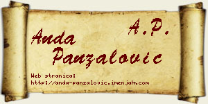 Anda Panzalović vizit kartica